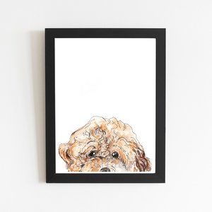 Goldendoodle Art Print Dog Lover Gift, Cute Dog Memorial Pet Loss Gifts